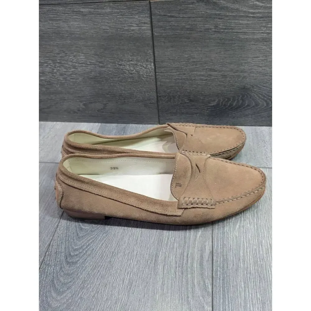 Tod's Gommino suede loafers classic penny slot TAN COLOR size 39 1/2 S000147